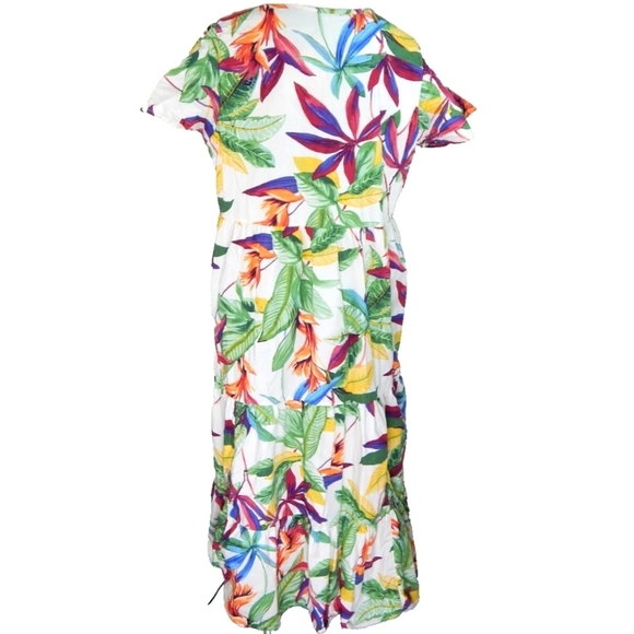 Chico's Tiered Floral Cotton Maxi Dress - Picture 4 of 4